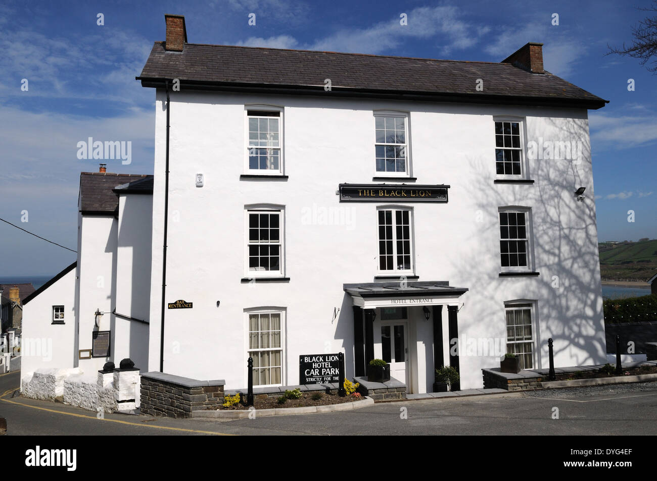 Die Black Lion Hotel Dylan Thomas-Lieblings-Pub in New Quay Caredigion Wales Cymru UK GB Stockfoto