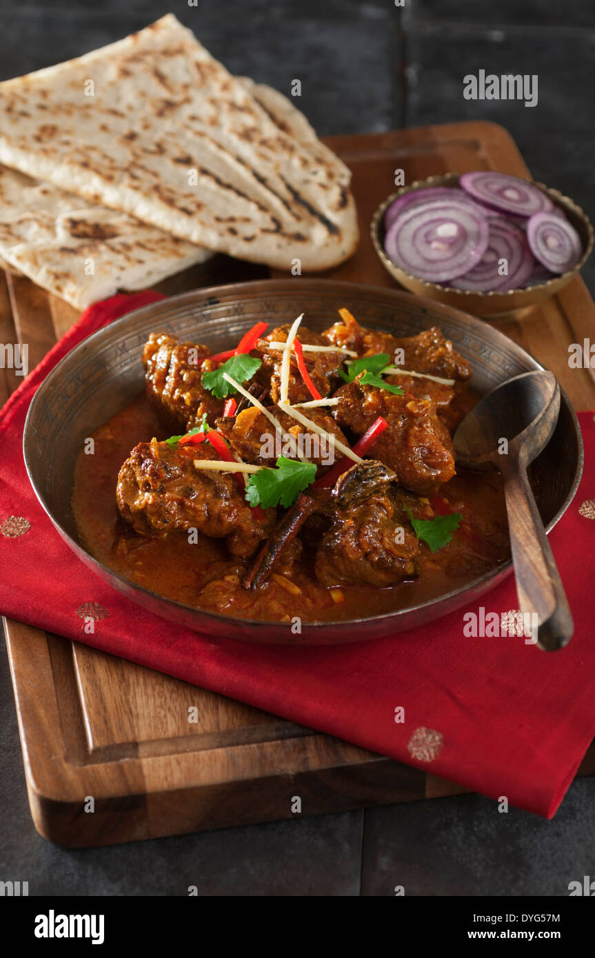 Rogan Josh Kashmiri Lammcurry Indien Essen Stockfoto