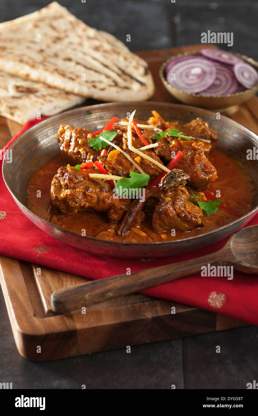 Rogan Josh Kashmiri Lammcurry Indien Essen Stockfoto