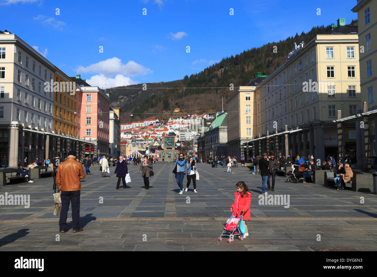 Torgallmenningen in Bergen, Norwegen Stockfoto