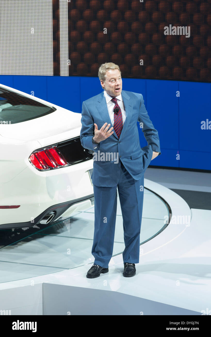 Ford Motor Company Executive Chairman Bill Ford spricht auf New York International Auto Show Stockfoto