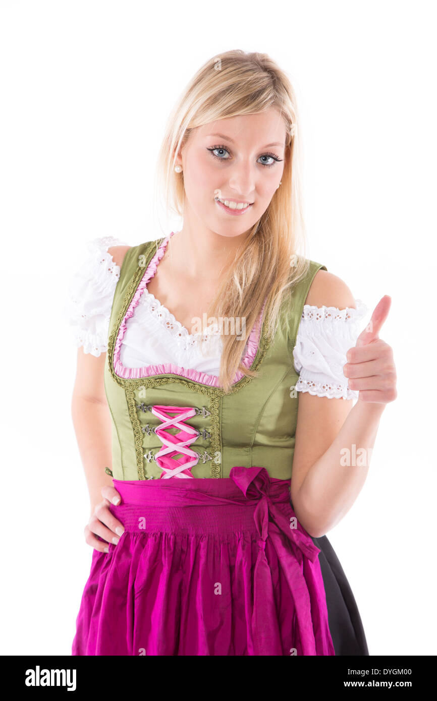 Frau mit einem bayerischen Tracht Stockfoto