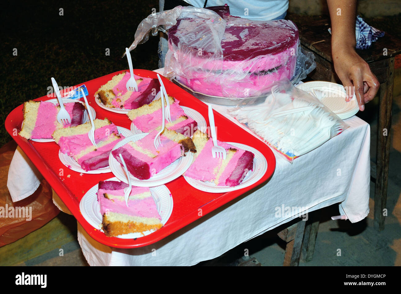 Kuchen - Fiesta de San Juan - Morona Bezirk in IQUITOS. Abteilung von Loreto. Peru Stockfoto