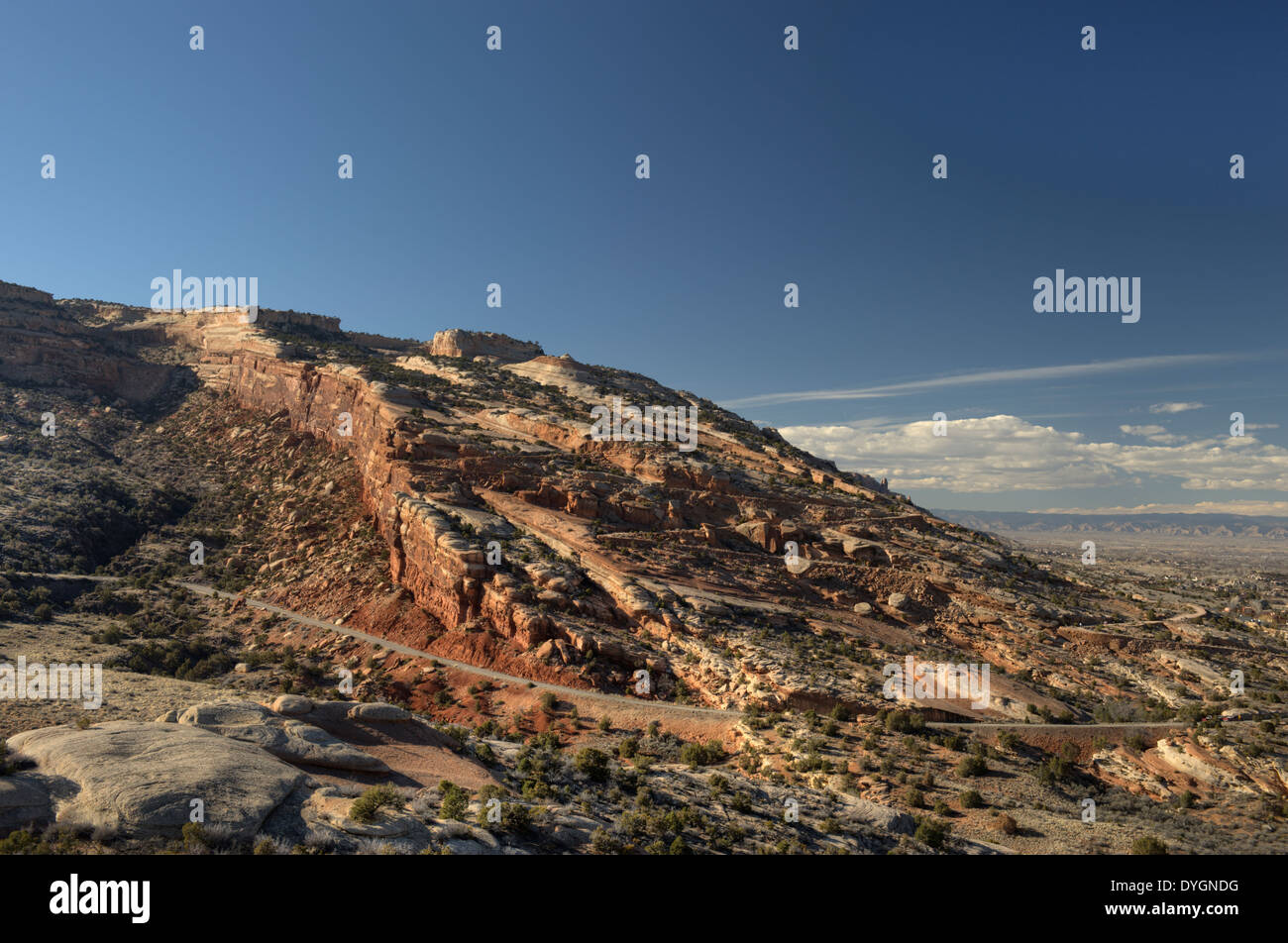 Die Schlange Weg, in das Colorado National Monument. Stockfoto