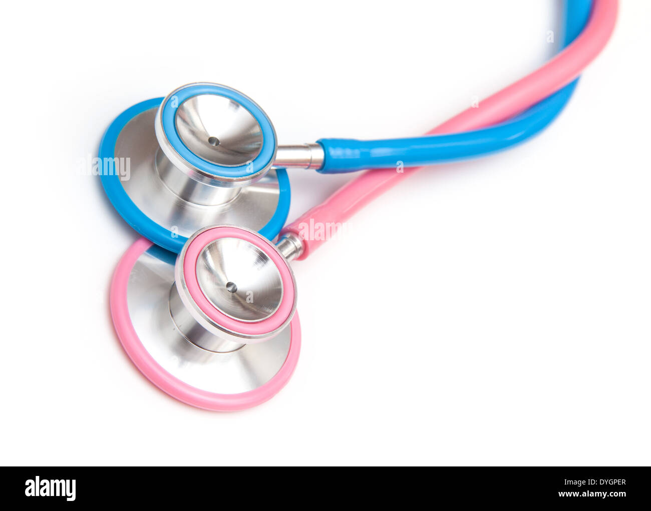 Medizinische Stethoskope isoliert auf einem weißen Studio-Hintergrund. Stockfoto