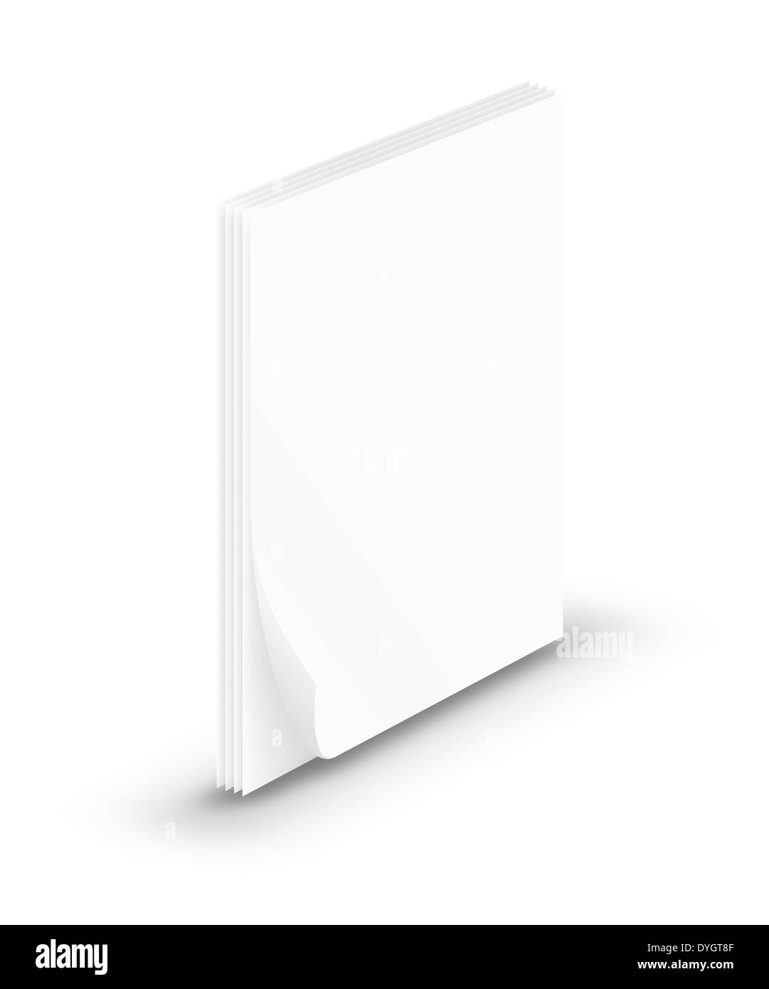 Leeren Sie drei Papierblätter. Stockfoto