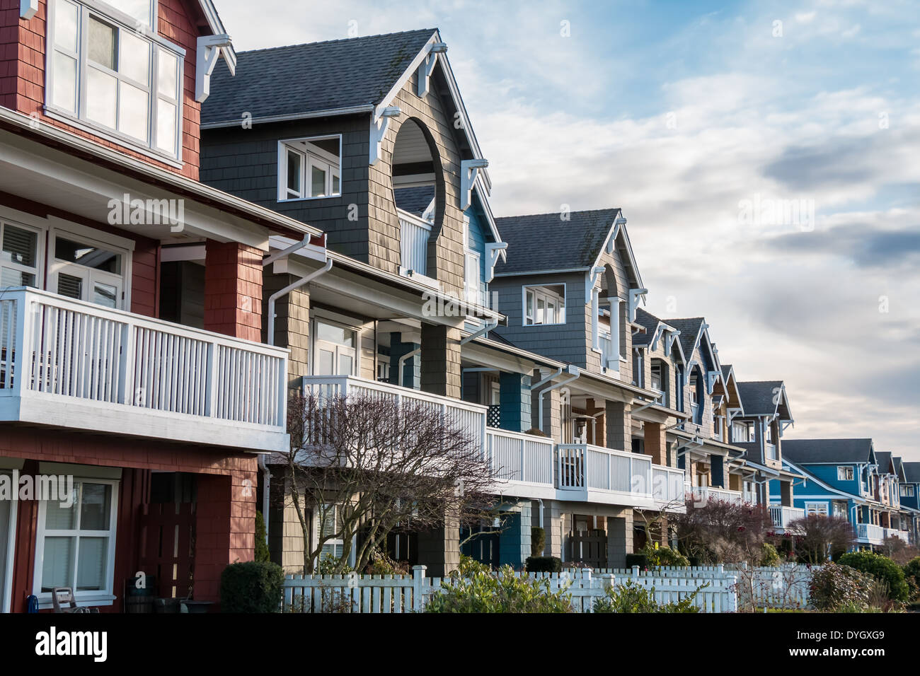 Eine Reihe von eine neue Häuser in Richmond, Britisch-Kolumbien Stockfoto