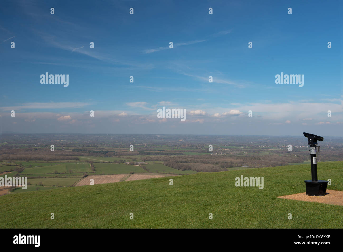Sprechende Teleskop bei Devils Dyke, South Downs National Park, Sussex, England, Uk Stockfoto