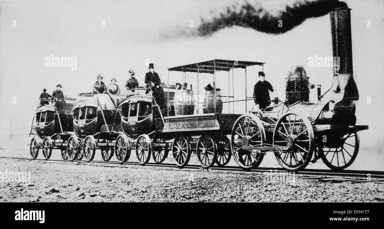 DeWitt Clinton, dritte Lok Zug gebaut in den USA für die eigentliche Dienstleistung auf Eisenbahn, Albany nach Schenectady, New York, 1831 Stockfoto