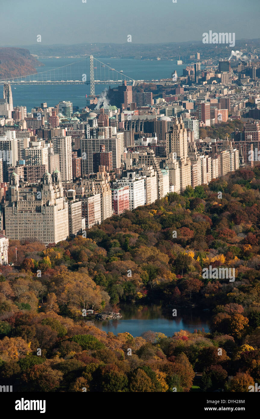 Blick auf den Central Park im Herbst Stockfoto