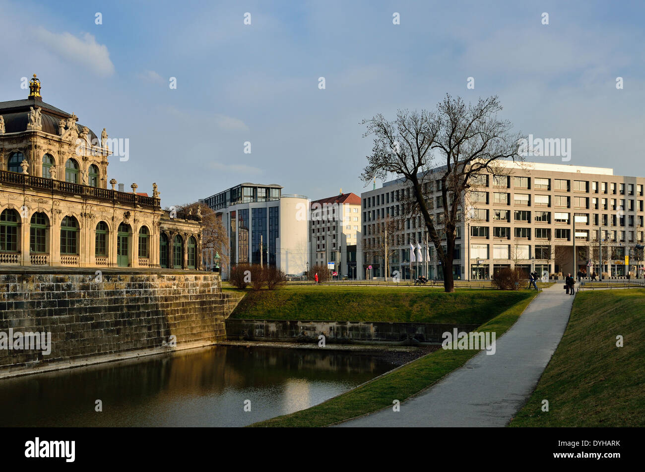 Dresden, Barock Und Neue Architektur bin Postplatz Stockfoto
