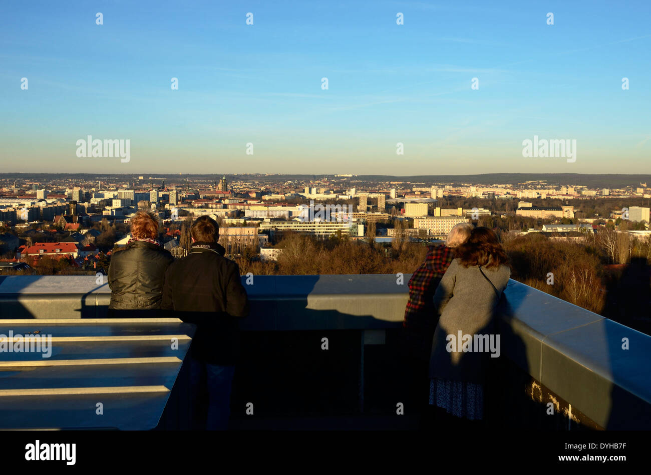 Dresden, Stadtzentrum Vom Aussichtspunkt Bismarkturm Stockfoto