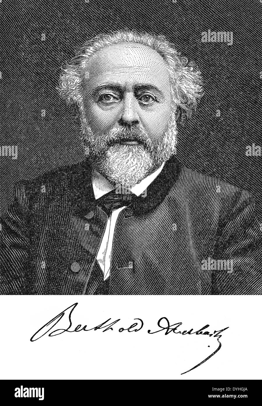 Berthold Auerbach oder Moses Baruch Auerbacher, 1812-1882, deutscher Schriftsteller Stockfoto