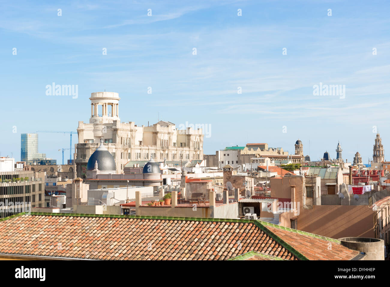 Dächer in Barcelona, Spanien Stockfoto