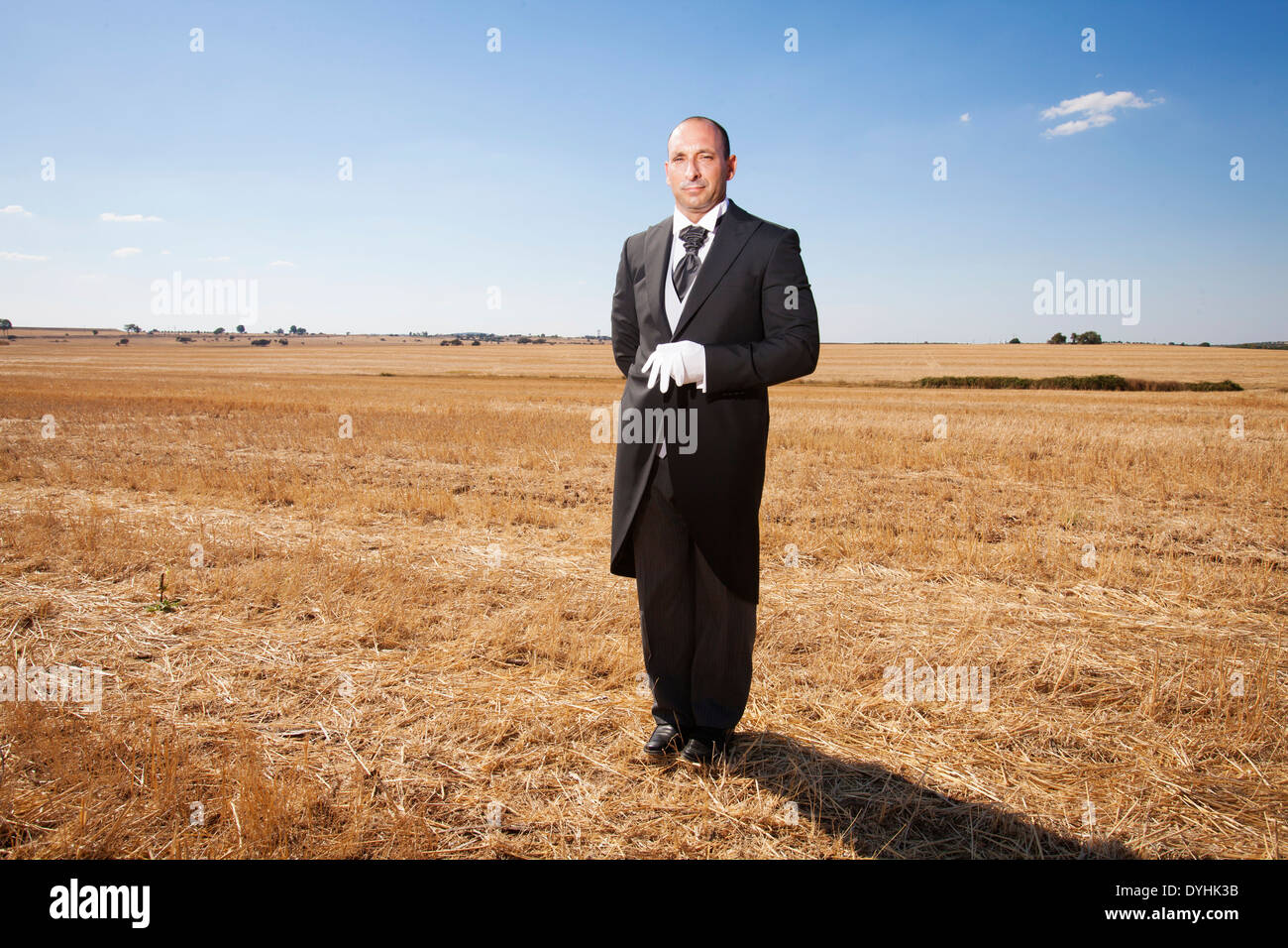 Butler in der Mitte von einem trockenen Bereich. Stockfoto