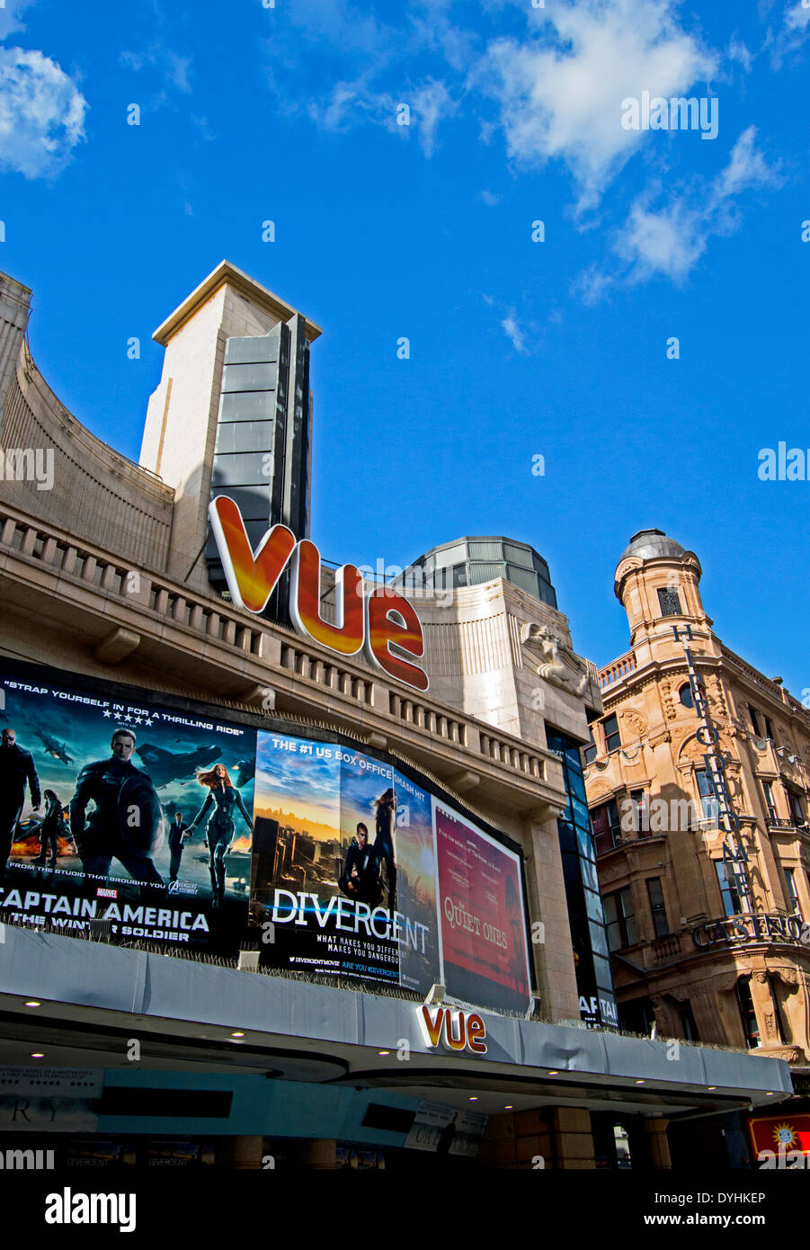 VUE Kino, Leicester Square, West End, London, England, Vereinigtes Königreich Stockfoto