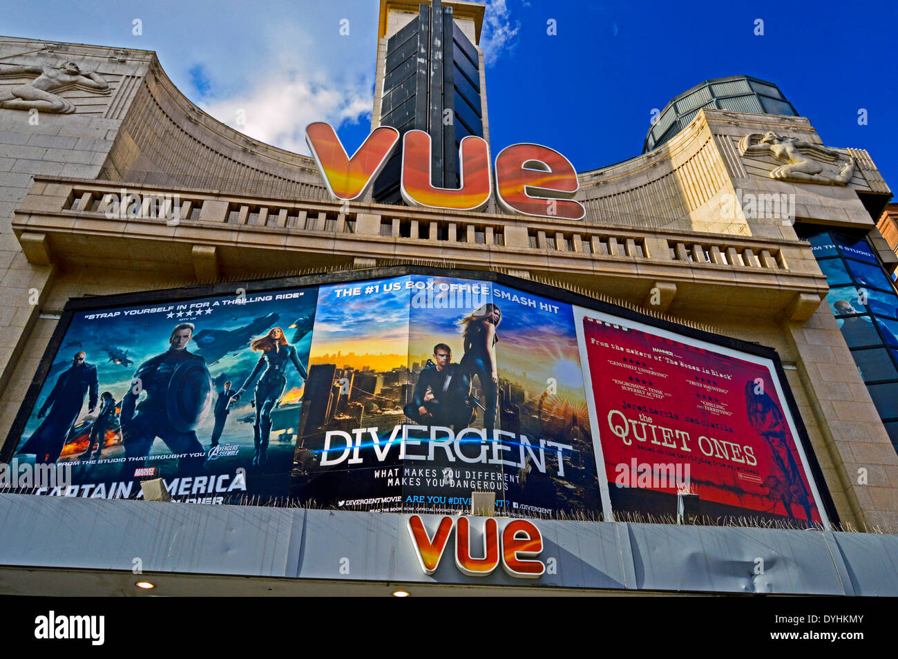 VUE Kino, Leicester Square, West End, London, England, Vereinigtes Königreich Stockfoto