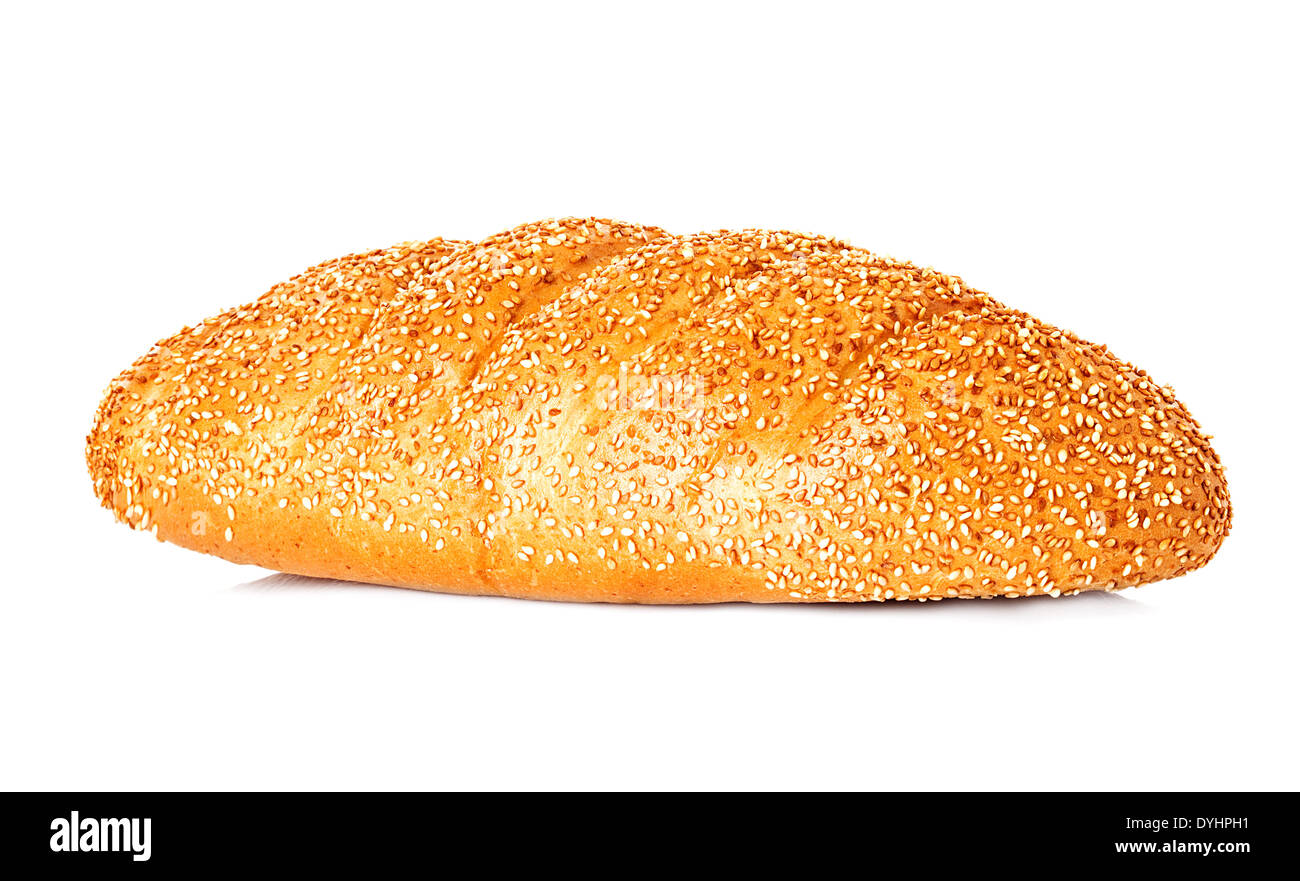 Vollkornbrot, langen Laib, isoliert auf weißem Hintergrund Stockfoto