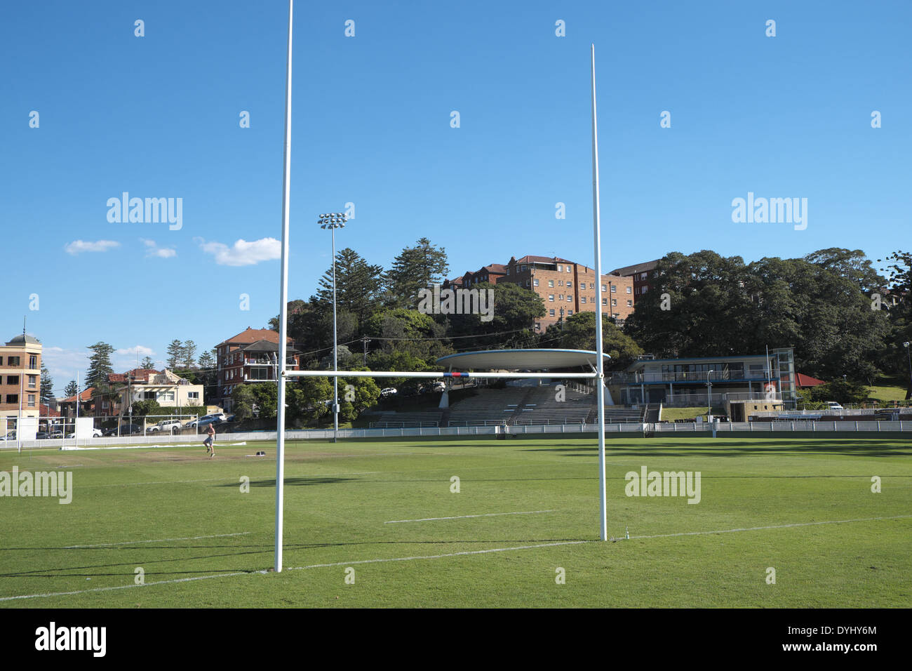 australische footy Oval Sportplatz auf Pittwater Road, Männlich, sydney Stockfoto