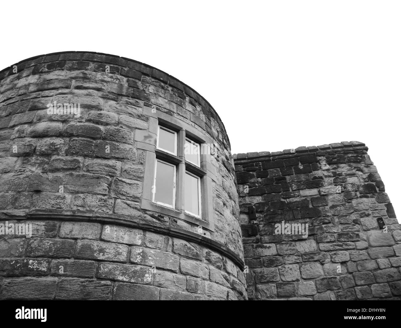 Teilansicht des mittelalterlichen Moreden Turm inmitten einer Stadtmauer, Newcastle Upon Tyne, England, UK Stockfoto