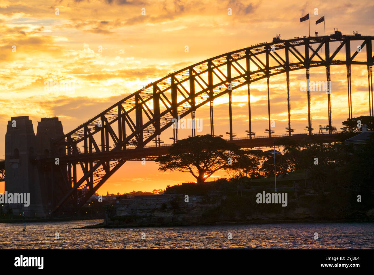 Sydney Australien, New South Wales, Sydney Harbour Bridge, Hafen, Aufstieg, Parramatta River Wasseruntergang, Besucher reisen Reise Tour touristischer Tourismus landm Stockfoto