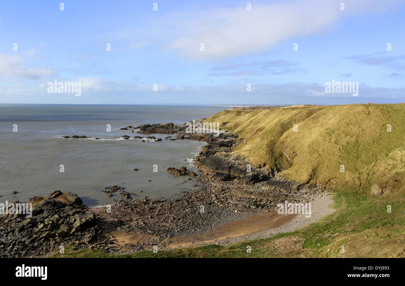 Der herrliche Sandstrand an Dorf Newburgh, Aberdeenshire, Schottland, Großbritannien Stockfoto