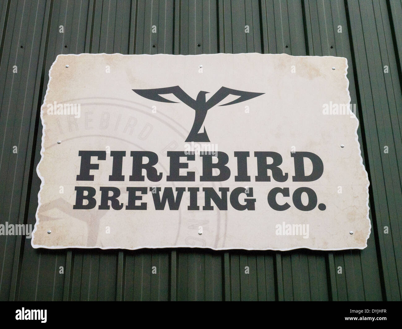 Firebird Brewing Company Schild, Rudgwick, West Sussex. Stockfoto