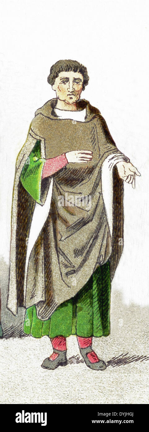 Die Figur stellt eine Französin, die um 1300 n. Chr.. Die Abbildung stammt bis 1882. Stockfoto