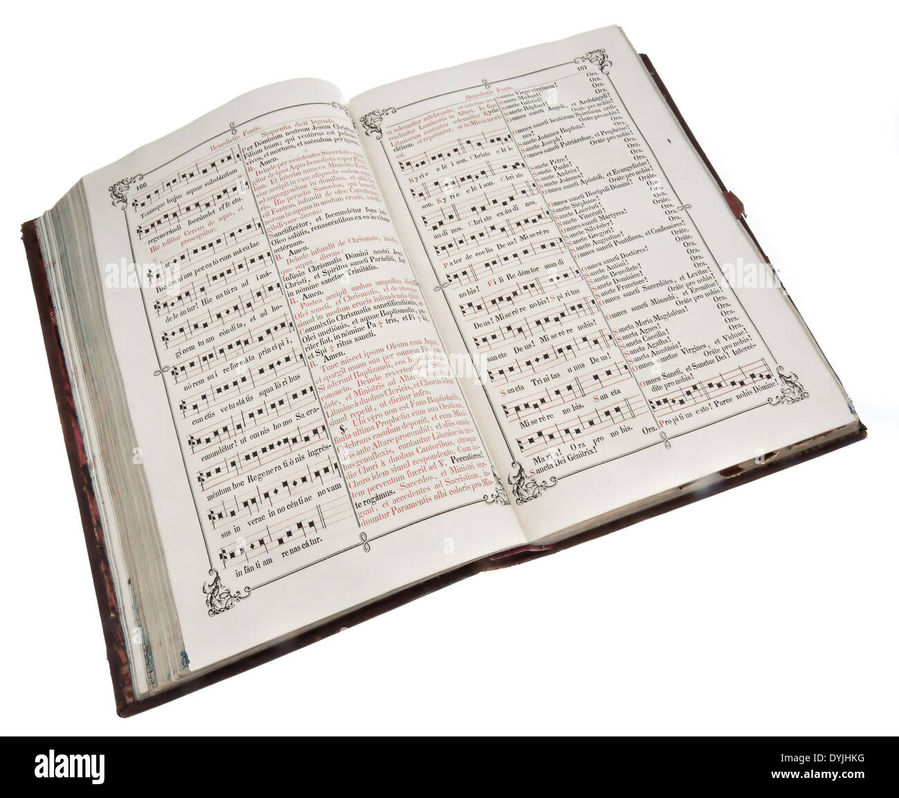 Missale und Liederbuch eines Priesters im Latein., Messbuch Und Liederbuch Eines Priesters Stockfoto