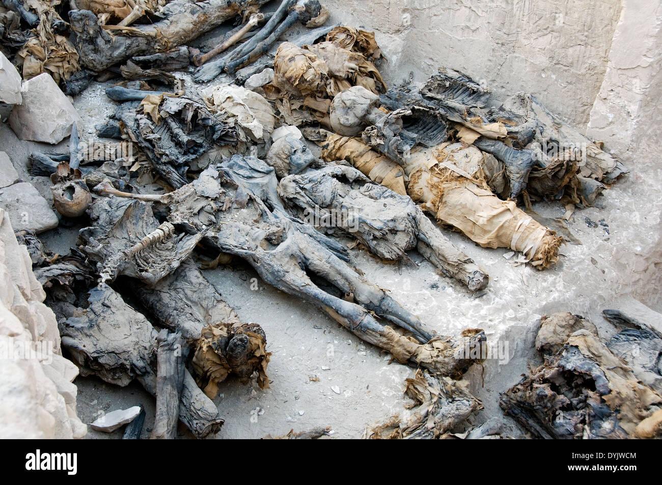 Luxor West Bank, Mumien aus einem Grab. Stockfoto