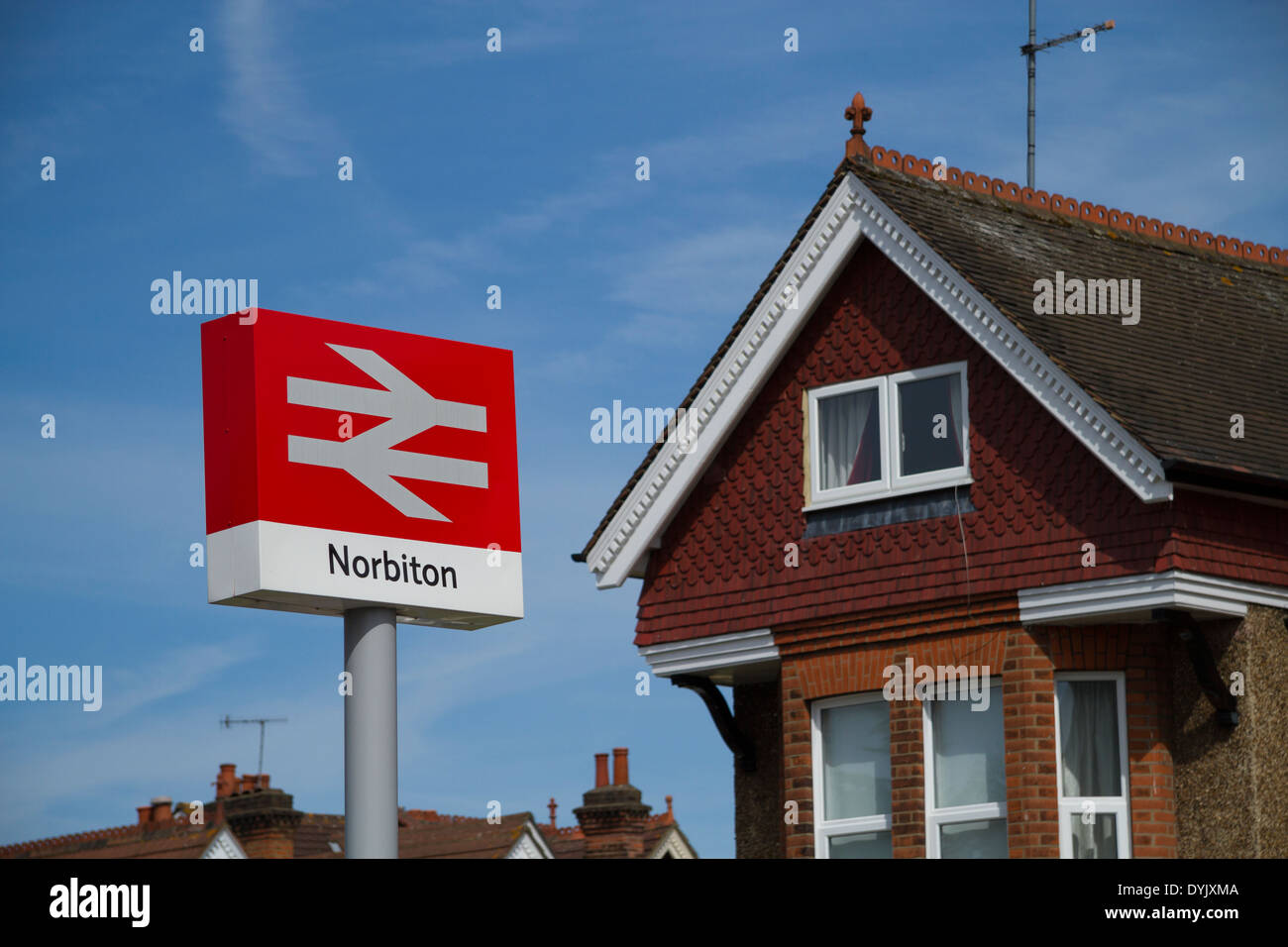 Norbiton Railway Station Zeichen Stockfoto
