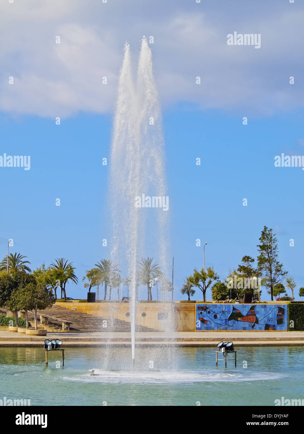 Brunnen im Parc De La Mar in Palma De Mallorca, Balearen, Spanien Stockfoto