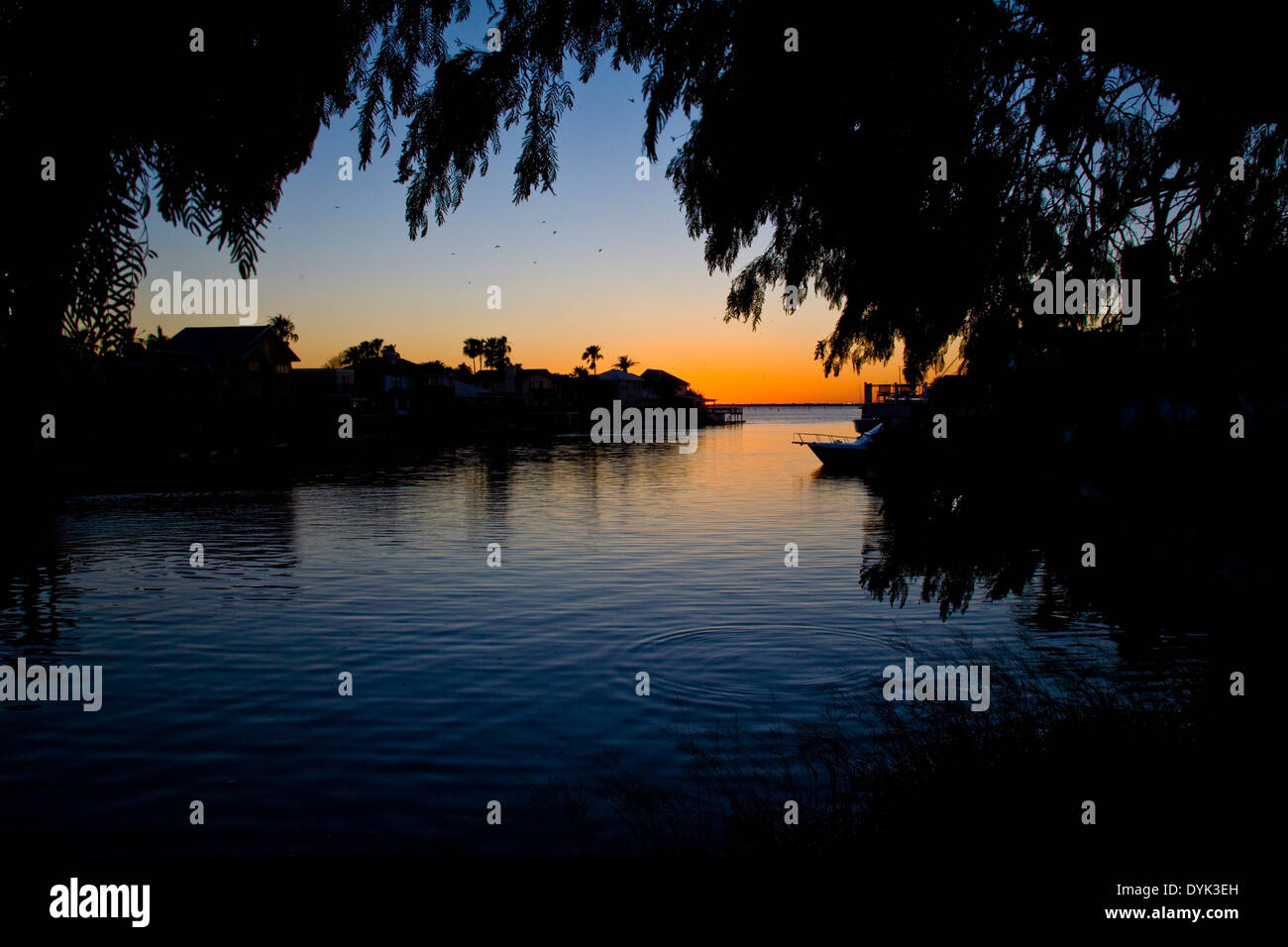 Sonnenuntergang-Szene im Norden Padre Island, Texas USA Stockfoto