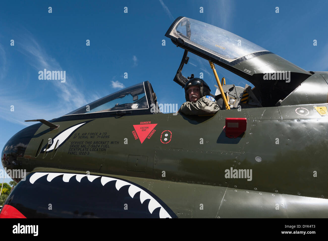 Vereinigte Staaten Luftwaffe Jagdflugzeug wird an gezeigt und Air Show im Tavares, Florida USA Stockfoto