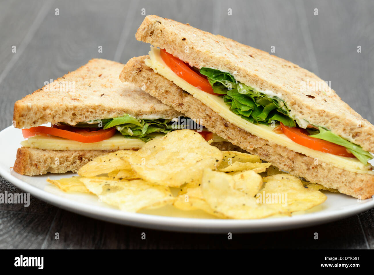 Ein Käse und Tomaten-Sandwich - Studio gedreht Stockfoto