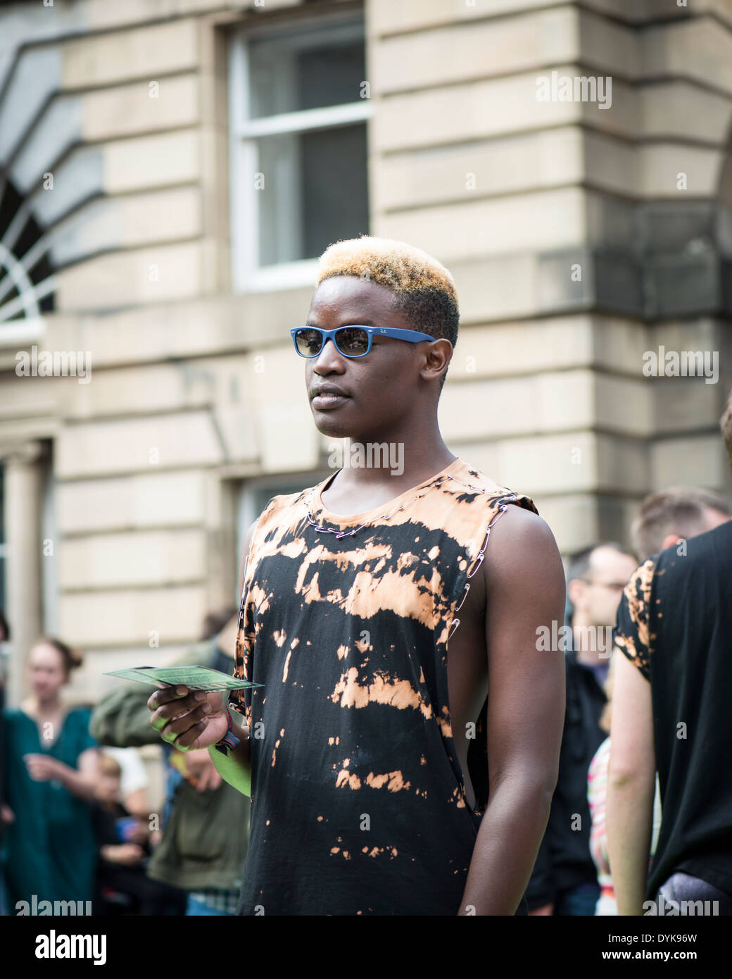 Ein Künstler in Edinburgh Fringe Festival 2013 Stockfoto