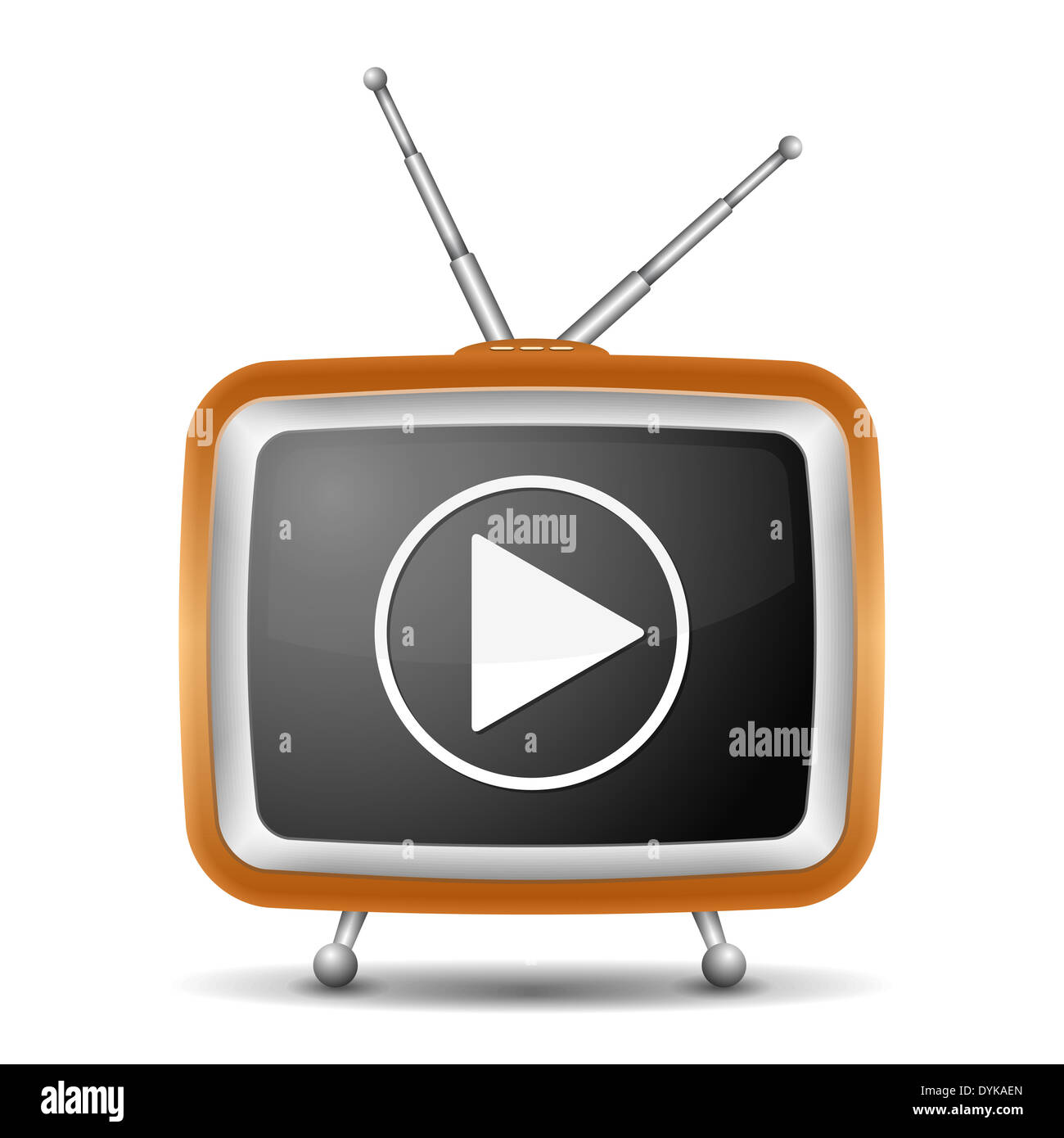 Symbol von Retro-tv mit Schaltfläche "Wiedergabe" Stockfoto