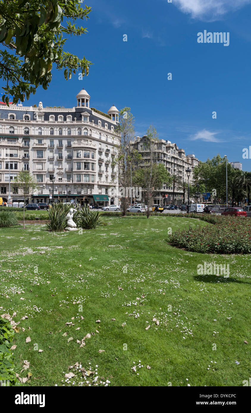 Squaure Francesc Macia in Barcelona. Spanien. Stockfoto