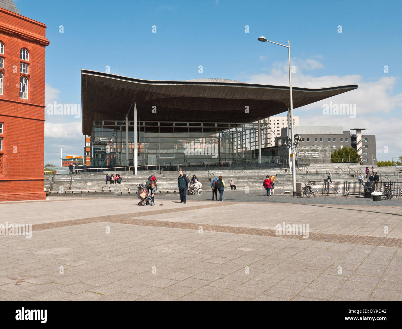 Die Walisische Nationalversammlung Gebäude, Y Senedd in Cardiff Bay Stockfoto
