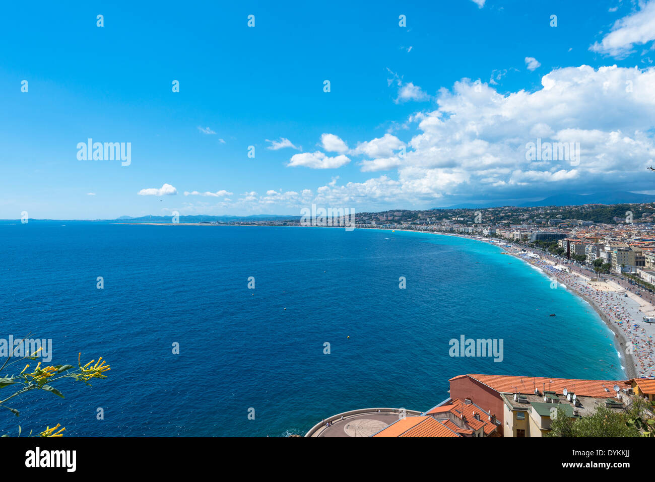 Luftaufnahme der Küste in Nizza, Frankreich Stockfoto