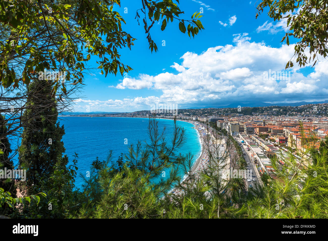 Luftaufnahme der Küste in Nizza, Frankreich Stockfoto