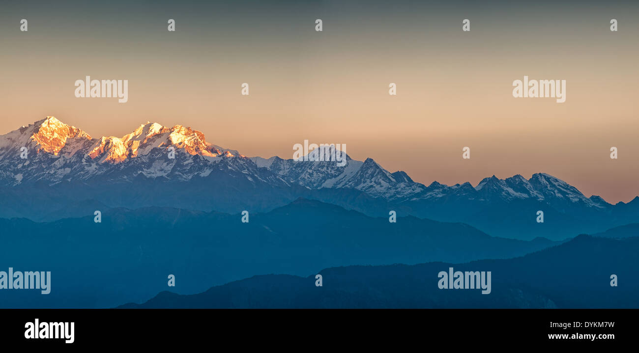 Himalaya-Gebirge-Blick vom Mt. Shivapuri, Shivapuri Nagarjun Nationalpark Stockfoto
