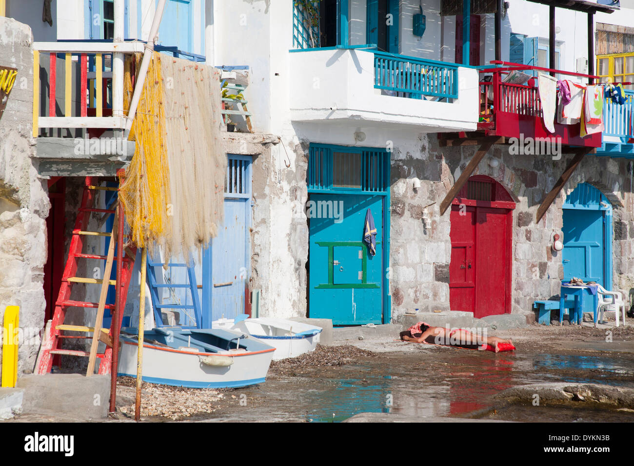 Klima-Dorf, Insel Milos, Kykladen, Griechenland, Europa Stockfoto