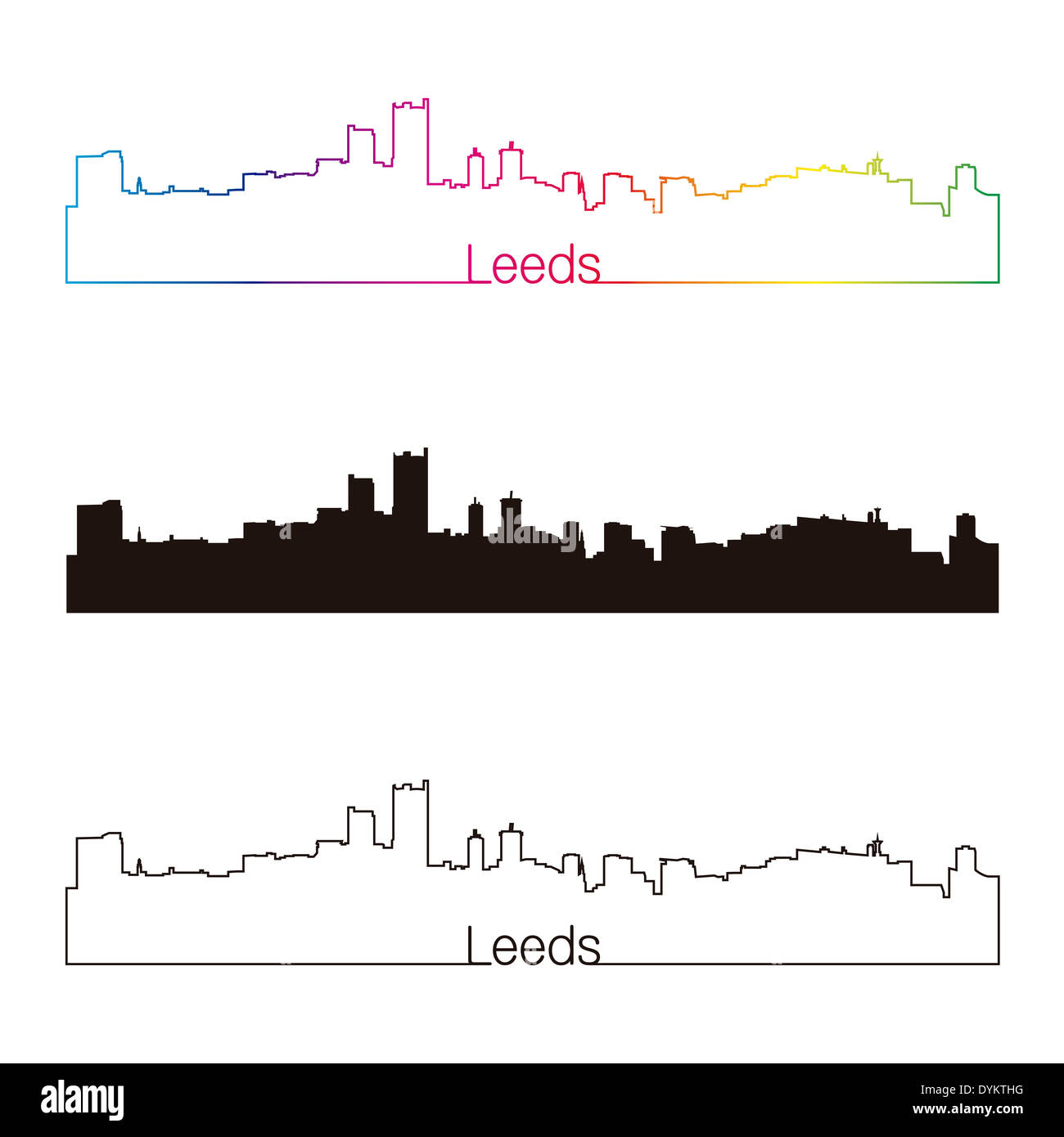 Leeds Skyline linearen Stil Stockfoto