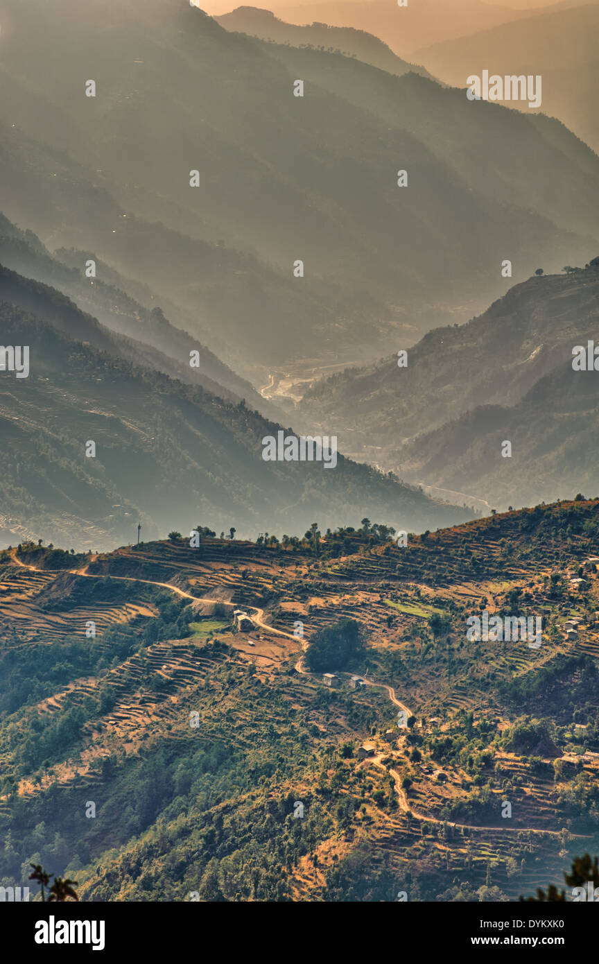Blick vom Kalinchok Photeng auf das Kathmandu-Tal, Nepal Stockfoto