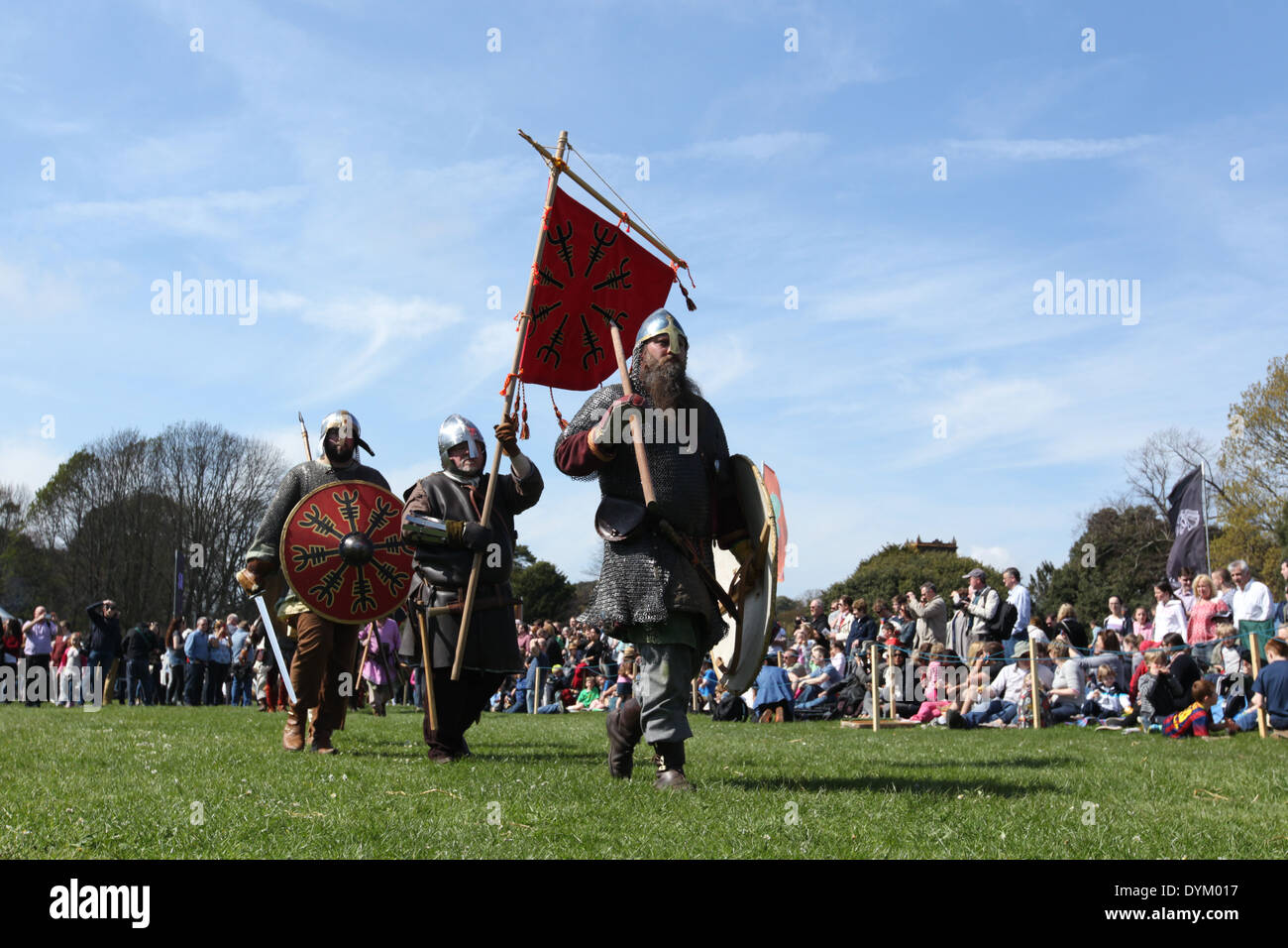 Bild von die Nachstellung der Schlacht an der Schlacht von Clontarf Festival in Raheny, Dublin 1000. Jahrestages der Schlacht Stockfoto