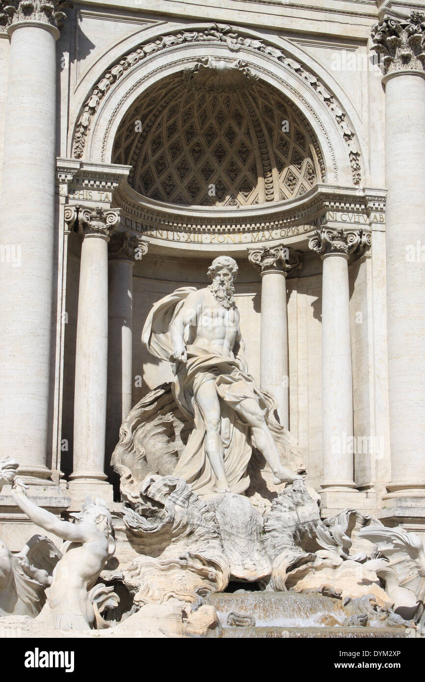 Detail der Trevi-Brunnen in Rom, Italien Stockfoto