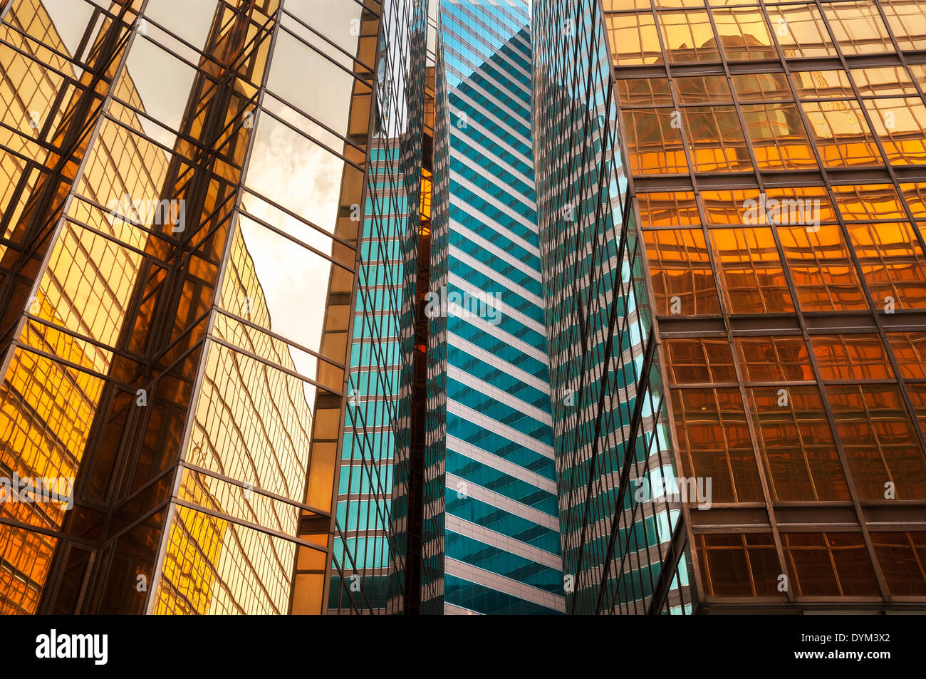 Gespiegelte Büro Gebäudehülle, Hong Kong Stockfoto