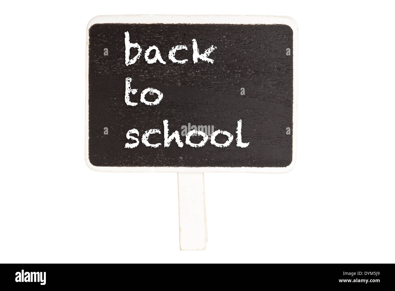 Leere Retro-Tafel isoliert auf weißem Hintergrund mit Beschneidungspfad. Bildung, zurück zum Schulkonzept. Stockfoto