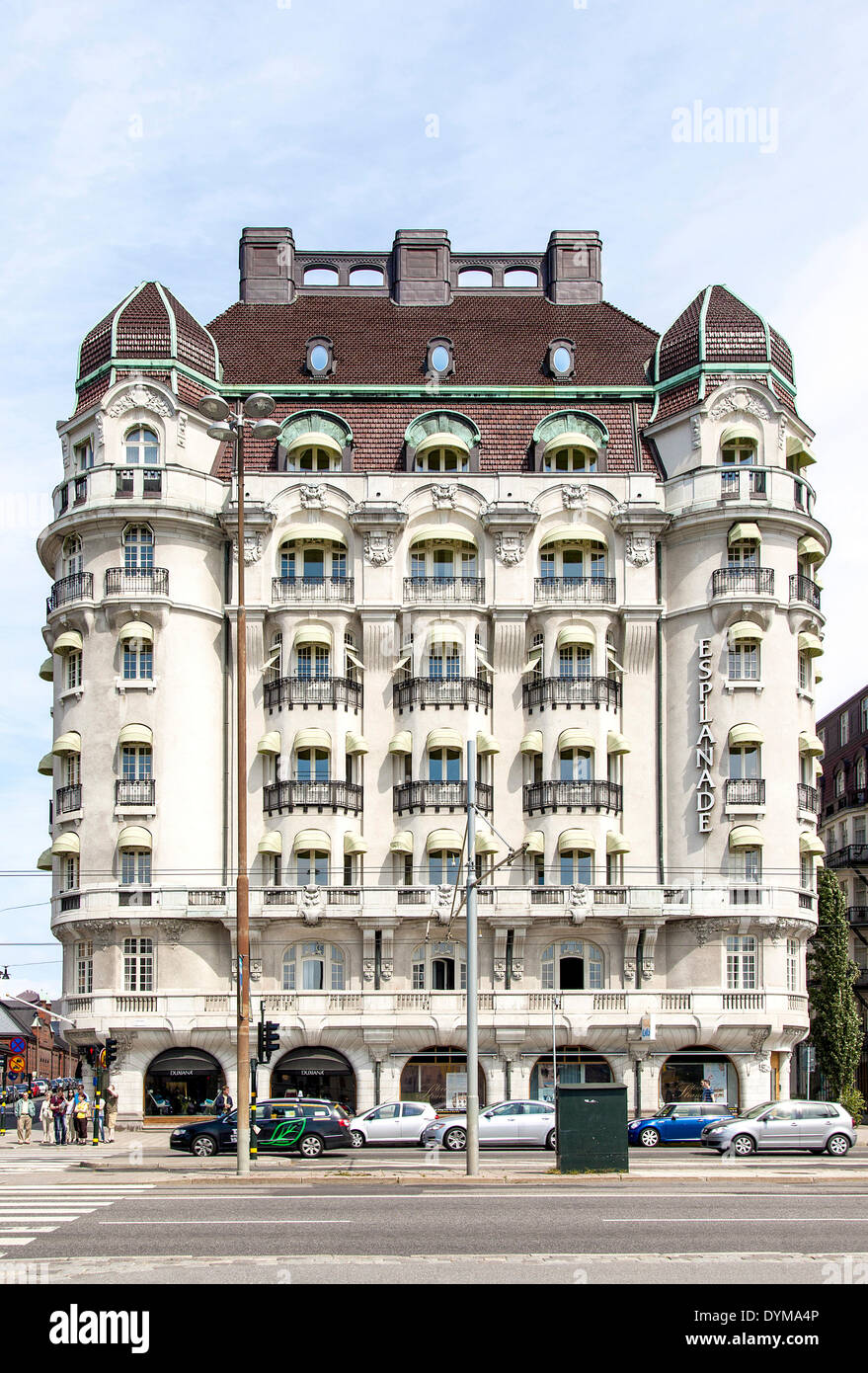 Hotel Esplanade und Hotel Diplomat, Boulevard Strandvägen, Östermalm, Stockholm, Stockholms län oder Stockholms Län, Schweden Stockfoto